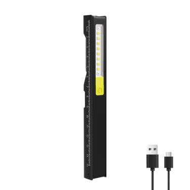 Imagem de LHOTSE Luz de trabalho com régua, lanterna magnética, modos de luz dupla, 3 opções de iluminação, à prova d'água IP45, portátil para reparo, atividades externas e de medição