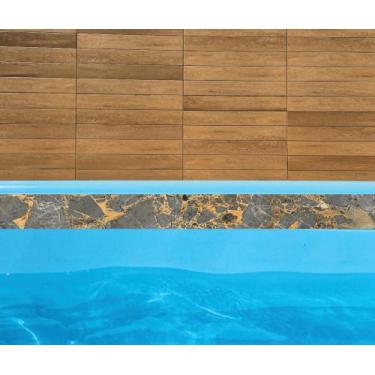 Imagem de Kit 15und Adesivo Vinílico Proteção Borda Piscina 100cm X 25cm marmore