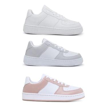 Imagem de Kit 3 Pares Tênis Sneakers Casual Force Unissex Blogueira - NoBrand, B