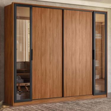 Imagem de Guarda Roupa Casal 4 Portas Vidro Reflecta e 4 Gavetas Estônia