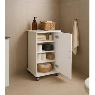 Imagem de Armário com Rodízios e Porta  Ideal para Organização de Ambientes - Be