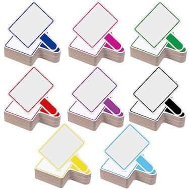 Imagem de Crtiin 40 pás coloridas apagáveis a seco para leilão mini quadro apagável a seco pequeno quadro branco de mão dupla face quadro de resposta rápida para estudantes em sala de aula (várias cores)