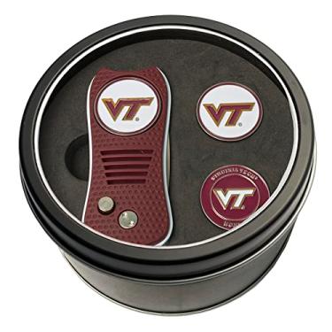 Imagem de Team Golf NCAA Virginia Tech Hokies Conjunto de 2 marcadores de bola de lata com ferramenta dioto retrátil e 3 marcadores magnéticos de dupla face, design patenteado de ponta única, causa menos danos aos verdes