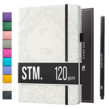 Imagem de Bullet Journals | Caderno de grade pontilhada | Caderno executivo vegano A5 de capa dura para escrever, trabalho profissional, diário bujo | Papel grosso de 120 g/m² | Deitado | Scribbles That Matter