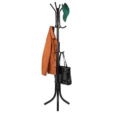 Imagem de Mind Reader COATRACK11 Cabide de metal em pé para chapéu 11 ganchos para jaqueta, bolsa, cachecol, suporte de árvore de guarda-chuva, preto, 9 Reino Unido