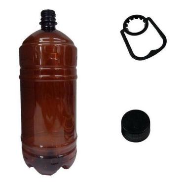 Imagem de 3 Garrafas Pet Growler 2 Litros Ambar C Tampa E Tampa E Alça - GSMCELL