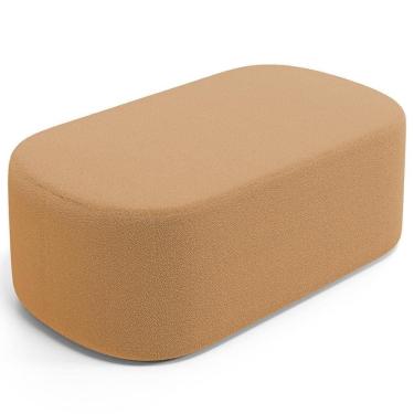 Imagem de Puff Decorativo Orgânico Para Living Quarto 100cm Doha W01 Bouclê Mostarda - Lyam Decor