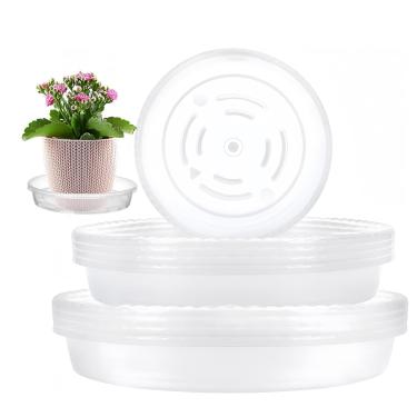 Imagem de Lienyeang Pires de vaso de plantas de plástico transparente, bandeja de gotejamento para plantas de jardim interno e externo (pacote com 15 - externo 15 cm/6"; 19 cm/7,5"; 25 cm/10)