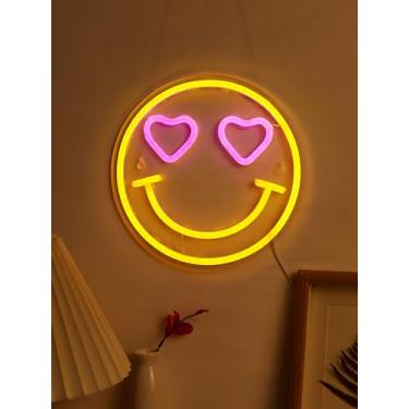 Imagem de Cusgazy Placa Fofa De Led Neon Com Rosto Sorridente E Amor, Placas Alimentadas Por Usb, Luz Noturna, Arte Parede 3D Decoração Sala Jogos, Quarto, Estar, Festa, Lâmpada Para Crianças, Meninas Meninos
