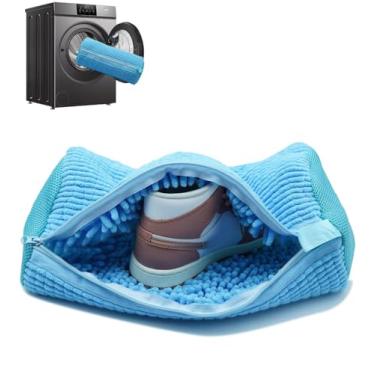 Imagem de Bolsa para máquina de lavar sapatos, reutilizável, com zíper, bolsa de limpeza de sapatos para uso doméstico, lavagem a seco, multifuncional (azul - 1 peça)