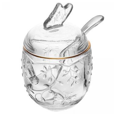 Imagem de Açucareiro com Colher New Butterfly com Fio de Ouro Cristal 250ml 2208