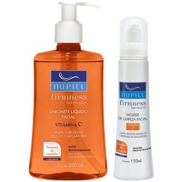 Imagem de Kit Sabonete Liquido Facial + Mousse Limpeza Vitamina C Nupill Todos T
