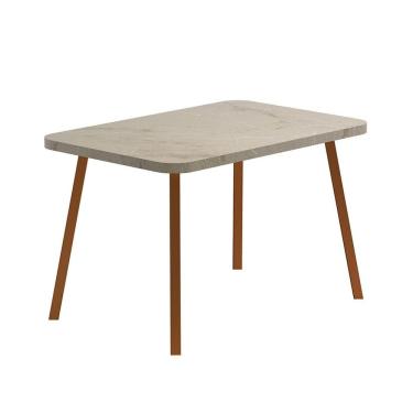 Imagem de Mesa de Jantar Retangular com Tampo de MDP Stellar Petra e Rosê 120 cm