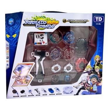 Imagem de Tornado Gyro Combat - 4 Beyblades + Mega Arena + Lançadores - Kit Beyblades - Brinquedo