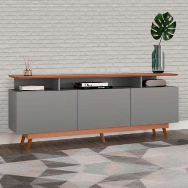 Imagem de Rack Tuboarte Taina p/ TV's de até 65" com 3 Gavetas Pés em estilo Ret