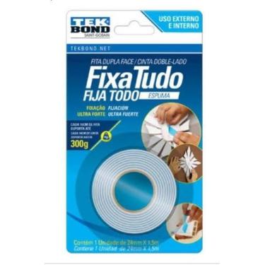 Imagem de Fita Dupla Face Espuma Fixa Tudo Cor Branco Tek Bond