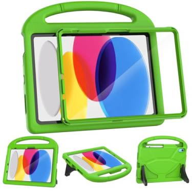 Imagem de VICVOL Capa infantil para iPad 11ª geração (A16 11 polegadas 2025) e iPad 10ª geração (11 polegadas 2022) – Capa protetora à prova de choque com protetor de tela, suporte de lápis e alça, verde