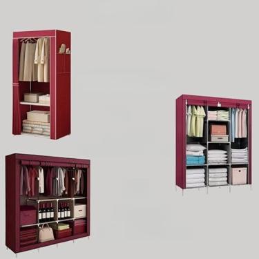 Imagem de Guarda Roupa Dobrável Organizador De Roupas Armário Grande