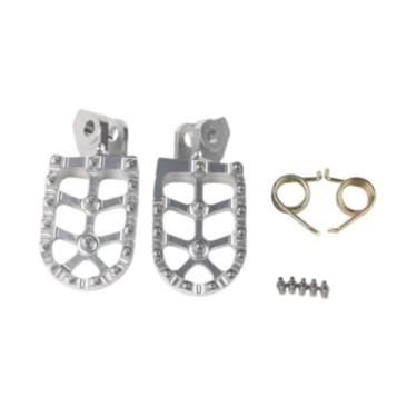 Imagem de KiBcsLic Conjunto de apoios para os pés do motor, pedais de apoio, peças de reposição, apoio para os pés para Rmx450Z 2010-2017 para Rmz250 2010-2019, Prata