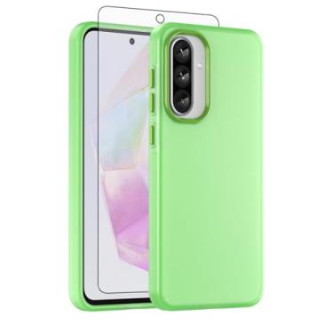 Imagem de Asuwish Capa de telefone para Samsung Galaxy A56 5G, compatível com Magsafe Magnetic, protetor de tela de vidro temperado, traseira fosca translúcida à prova de choque, capa fina A 56 56A LTE mulheres