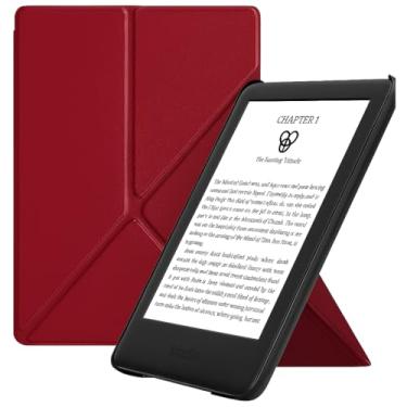 Imagem de Capa Para Kindle Origami 11ª Geração 6” (Modelos 2022 e 2024 – C2V2L3 e RS23CV) – Rígida com Suporte para Leitura – Auto Hibernação – Fechamento Magnético (Bordô)