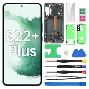 Imagem de BESJMYT Substituição de tela AMOLED para Samsung Galaxy S22+ Plus com moldura verde OLED Display Touch Digitalizador, montagem completa, vidro fixo com kit de ferramentas de reparo SM-S906U SM-S906U1