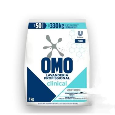 Imagem de OMO Lavanderia Profissional Clinical, Detergente em Pó Sem Perfume, Hipoalergênico, 4kg