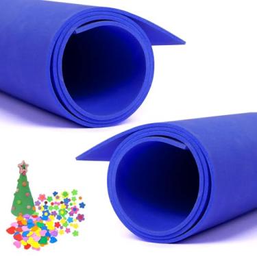 Imagem de 2 peças de folhas de espuma EVA azul escuro cosplay espuma EVA 2 mm de espessura 19,68 x 35,45 polegadas papéis de espuma EVA para artes artesanais projeto DIY