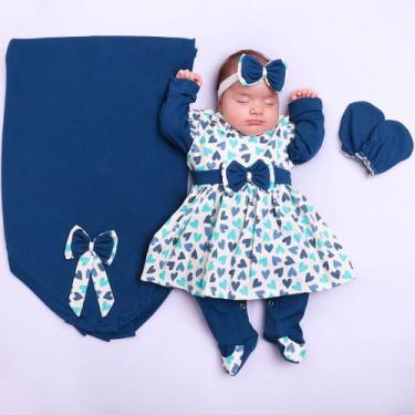 Imagem de Saída de Maternidade Menina Aconchego Corações 05 Peças P - Amora Baby