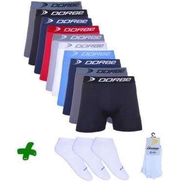 Imagem de Kit 10 Boxer Microfibra + 3 Pares Meia Soquete Dorbe, P