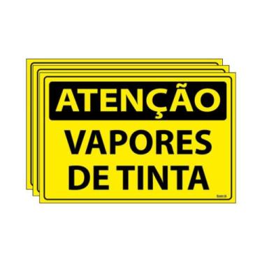 Imagem de Combo 3 Placas De Sinalização Atenção Vapores De Tinta 30x20 Ecom IA -