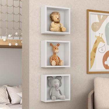 Imagem de Kit 3 Nichos Decorativos Quadrado Joy Branco - M.a