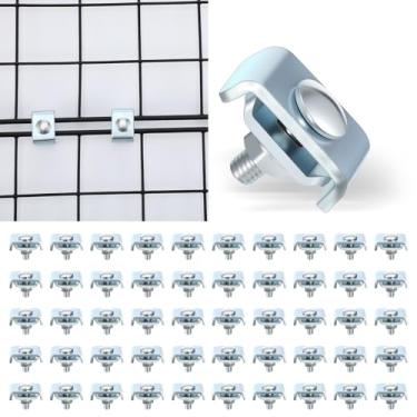 Imagem de Pacote com 50 kit de arruela de emenda, clipes de parede de grade de junta reforçada, conector de extremidade de cabo para bandeja de cabos de malha, kit de prateleira de arame, suporte de aço
