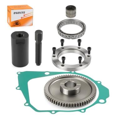 Imagem de Para Yamaha Big Bear Raptor Warrior Moto 4 350 YFM350 YFM400 Extrator de volante + engrenagem de embreagem de arranque e rolamento com kit de junta 1990-2013 5KM-15590-00-00