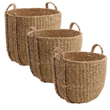Imagem de CESTA FIBRA NATURAL NAT 40X48X44CM JG C/3 PC