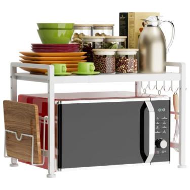 Imagem de Prateleira para forno de microondas YIUKEA extensível de 2 camadas bra