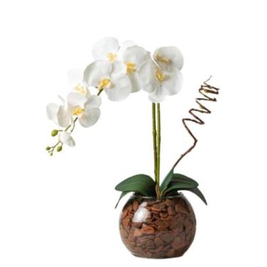 Imagem de Arranjo Com Vaso de Vidro Flores artificiais de Orquídeas - La Caza St