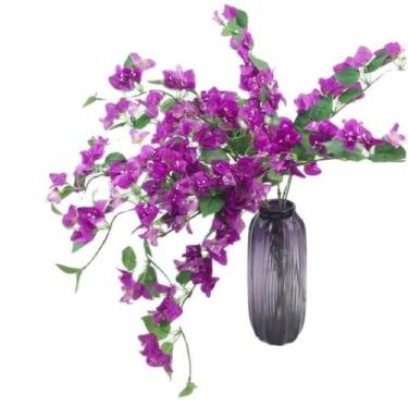 Imagem de 10 Galhos Flores de Bougainville Folhagem Toque Real Roxo - La Caza St