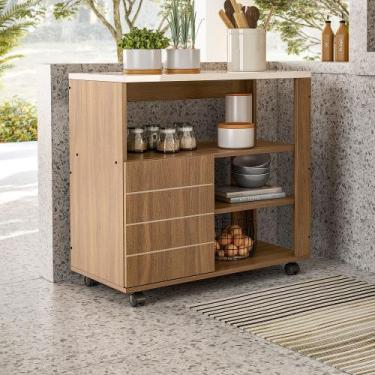 Imagem de Balcão Mesa Auxiliar Gourmet Cedro Gold - MÓVEISMARKET