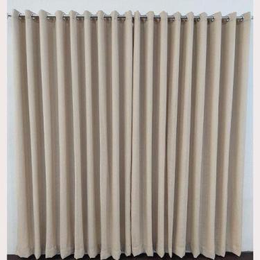 Imagem de cortina de voil linho com forro microfibra Sala Porta Janela 4,00x2,60
