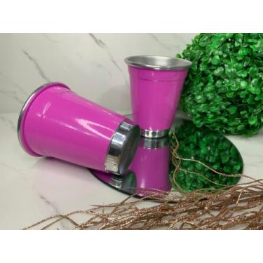 Imagem de Copo de alumínio colorido 300ml vermelho/ Preto/ Amarelo/ Roxo - Morai