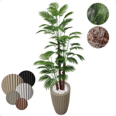 Imagem de Arvore Coqueiro Anão Grande Planta Artificial com Vaso Decorativo - Fl
