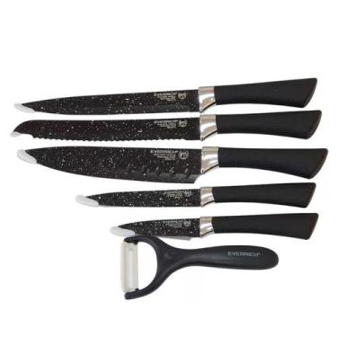 Imagem de Kit Faca Churrasco Faqueiro 6 Pçs Inox Antiaderente - Relet