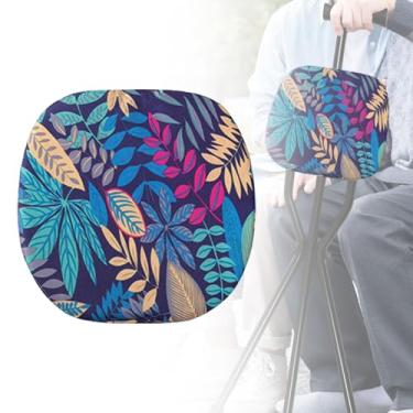 Imagem de Capa de assento dobrável de bengala de caminhada - almofada de cadeira de muleta para idosos e pacientes com deficiência, tapete de assento de esponja 30,5 cm L x 12 C, 1 peça (folha verde)