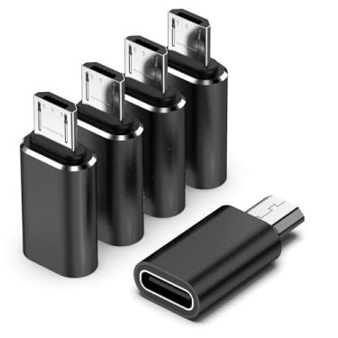 Imagem de Pacote com 5 adaptadores micro USB para USB C OTG, conector de conversão tipo C fêmea para micro USBC macho, compatível com Nexus 5 6 Samsung Galaxy S7 S7 Edge e dispositivos MICR-USB