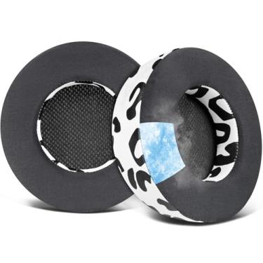 Imagem de SOULWIT Almofadas de ouvido de substituição para Corsair Virtuoso RGB Wireless XT SE fone de ouvido para jogos sem fio, Com espuma de isolamento de ruído de alta densidade - GR Leopardo da Neve