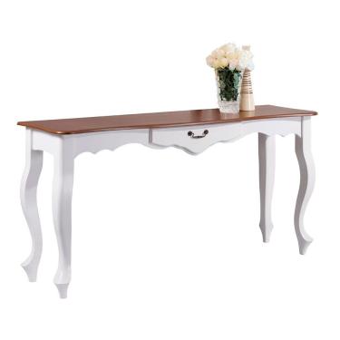 Imagem de Aparador de Sala 116cm com Pés Luis XV e 1 Gaveta 70810 Linz Móveis - Branco/Imbuia Glazer