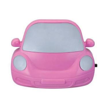 Imagem de Abajur Luminária Led Tomada Infantil Formato CARRO - NoBrand, Rosa