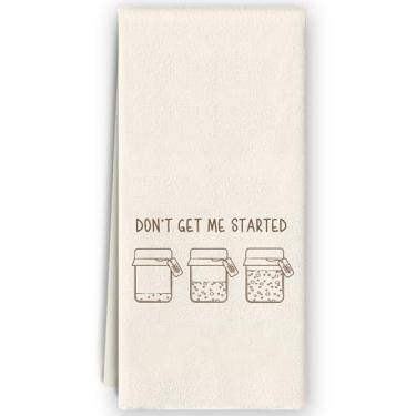 Imagem de Bnzolyoia Toalhas de cozimento engraçadas Sourdough - Presentes de massa fermentada para mulheres padeiras, decoração de pão Sourdough, Don't Get Me Started, toalhas de prato para cozinha, 40 x 61 cm