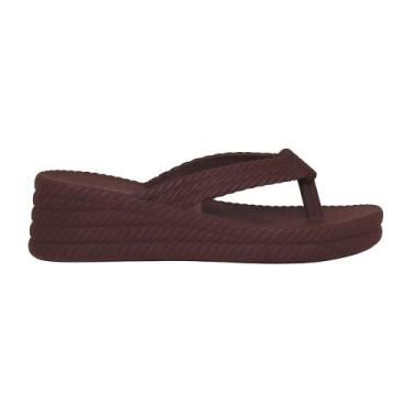 Imagem de Chinelo Sandalia Feminina Tranças Confortavel Resistente Cor Bordo - I